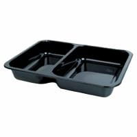 Duni CPET-Menüschale schwarz, 2-teilig 225 x 175 x 35 mm, 250 Stück/Karton