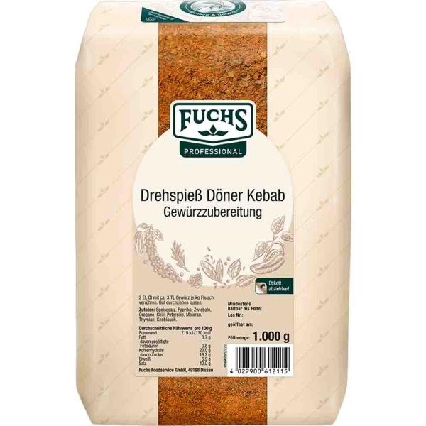 Fuchs Drehspiess Döner Kebab Gewürz 1kg Beutel