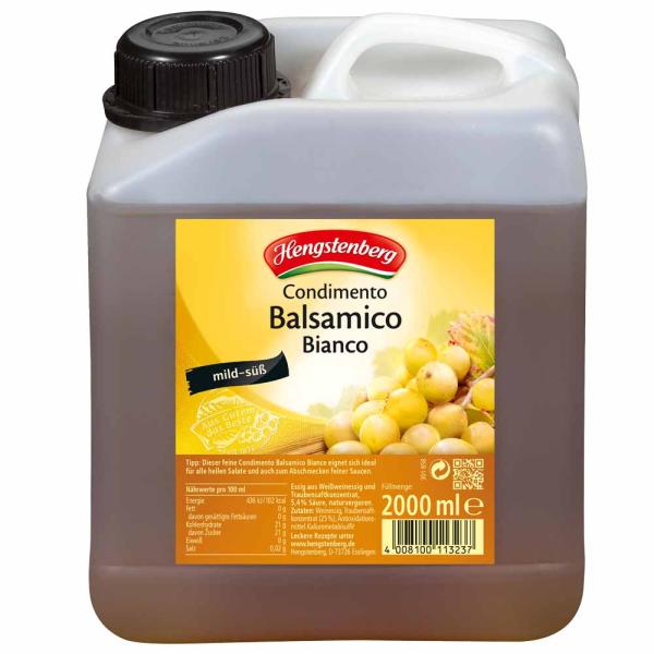 Hengstenberg Bianco Balsamico Essig 5,4% 2 Ltr. Kanister