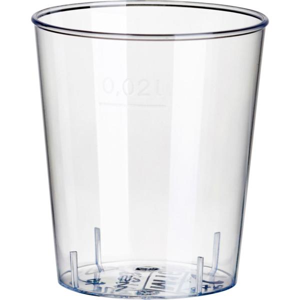 Schnapsbecher kunststoff 2cl glasklar 50 Stück im Pack