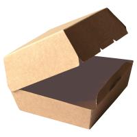 Hamburger Box, Kraftpapier braun 115x110x80mm, 300 Stück im Karton