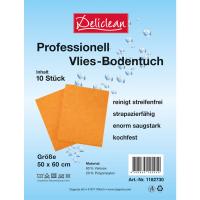 Deliclean Vlies-Bodentuch 50x60cm, orange, 10 Stück, für alle Böden geeignet