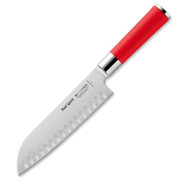 Dick Red Spirit Santoku, Kullenschliff 18cm Klinge rot