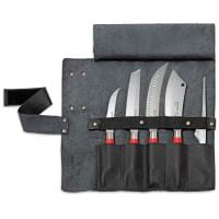 Dick Red Spirit Leder-Rolltasche, 5-tlg. schwarz Messer