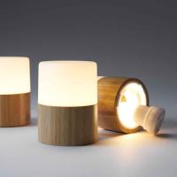 Duni LED Leuchten Halter Bright Bambus 105 x Ø 75 mm Weiß